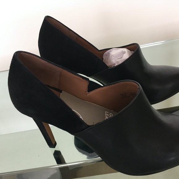 H&M Black Leather & Suede Heels Size 39 NWT - Picture 3 of 9